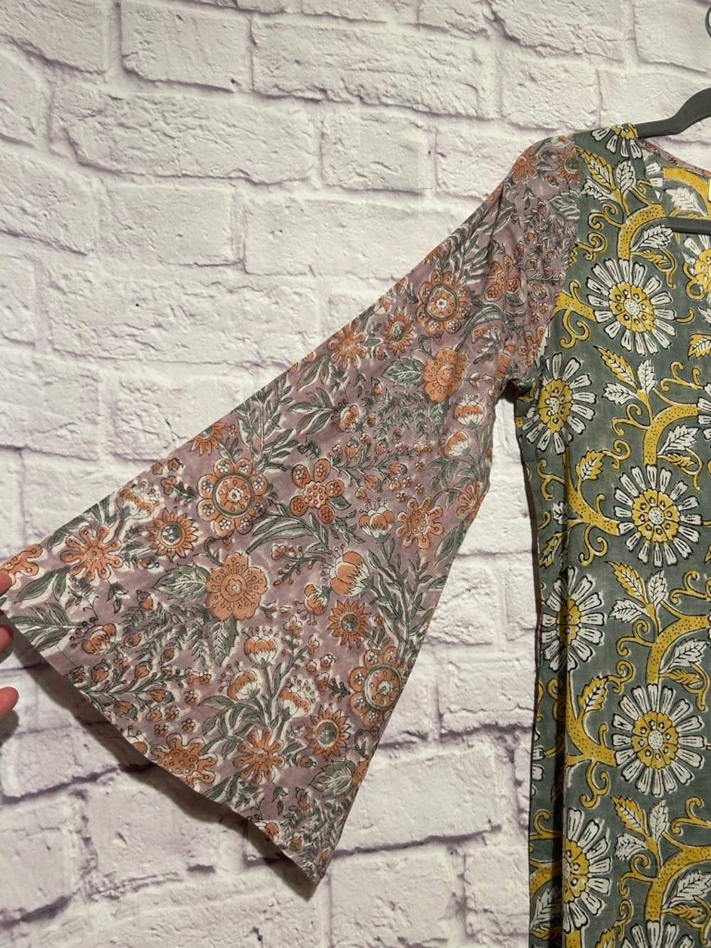 Lakhays Collection Floral Dress V-Neck Cotton Boho Hippie - Picture 3 of 5